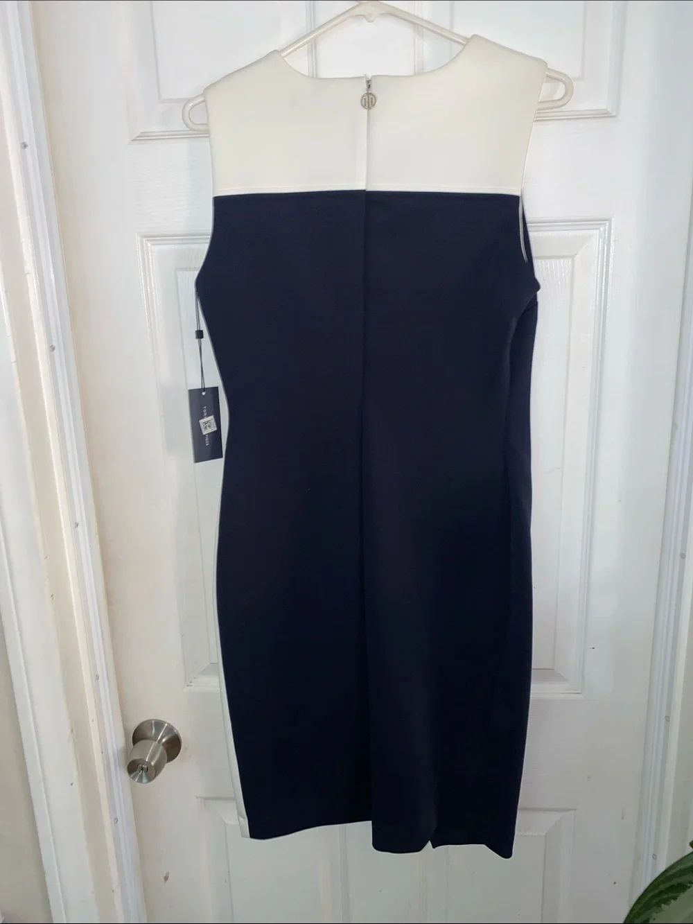 Tommy Hilfiger Navy and White Asymmetric